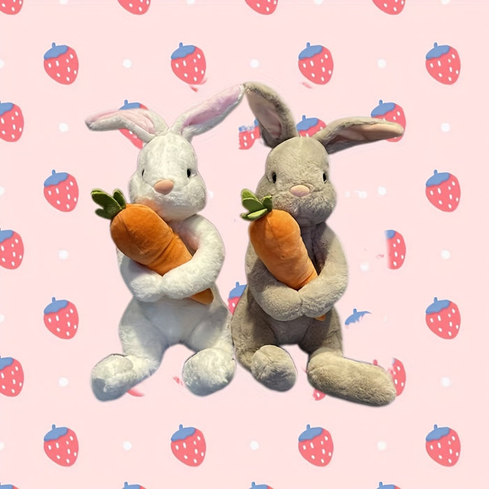 1pc/2pcs Easter Dog Toy Cute Cartoon Hug Carrot Rabbit Dog Plush Toy - Pattern: Cartoon; Breed Recommendation: All Breed Sizes; Material: Fabric