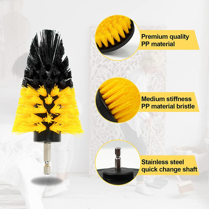 3/7/11/20/21/31pcs Drill Brush Attachment Set, Power Scrubber Wash Cleaning Brushes Tool Kit, All Purpose Drill Brush with Extension for Grout Floor, Tub Shower Tile, Bathroom, Kitchen Surface And Car