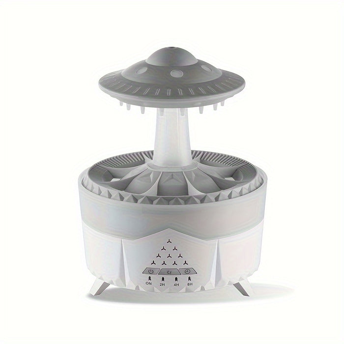 1pc UFO-Shaped Ultrasonic Aromatherapy Humidifier, Essential Oil Diffuser with LED Lights, Polypropylene & ABS, 110V-240V US Plug, for Home & Office Relaxation, Watch Decompression