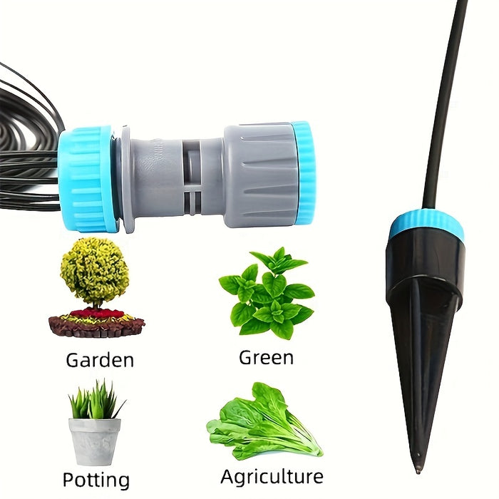 Garden Automatic Watering Device, Gardening Irrigation System, Drip Seepage Device with 10 Dripper Head Kit for Greenhouse Balcony Pot Plants Accessories(Threaded connection: 1/2 inch (20mm)