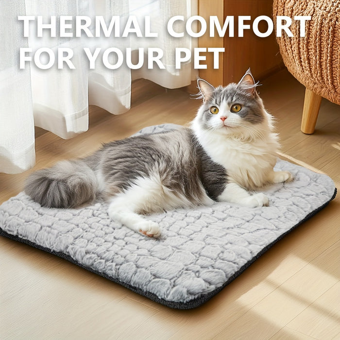 Extra Warm Thermal Cat Dog Bed Mat, Ultra Soft Cat Pet Mat Pad for Indoor Outdoor with Removable Cover Non-Slip Bottom Washable