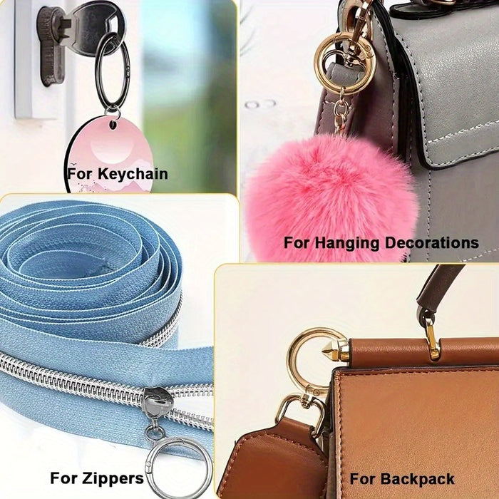 10pcs 10 Pack Golden Silver Round Spring Buckles, Multi-Size Purse Keychain Backpack Accessories