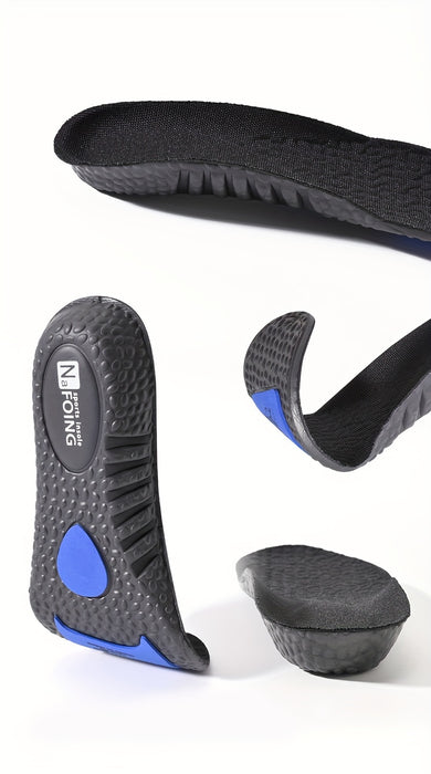 1 Pair COSYLEE High-Elasticity Arch Support Insoles for Running Shoes - Durable EVA Material, Black with Blue Accents, Textured Comfort Design, Ideal for Sports & Casual Footwear, Shoe Accessories