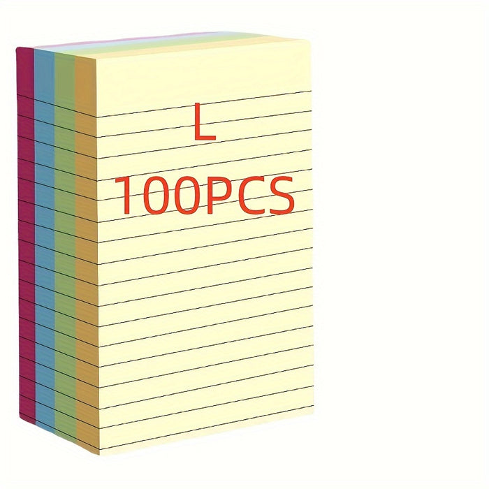 Large Sticky Notes Pad - Lined, Self-Adhesive Memo Pads for Students & Office Use, 4 Color Options
