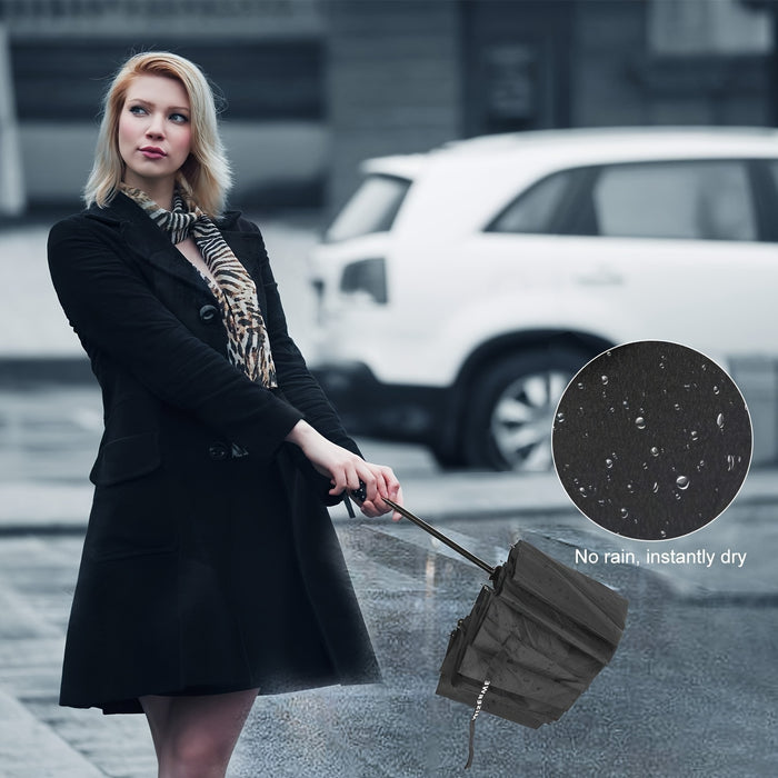 12-Bracket Windproof and Automatic Opening and Closing Button Teflon Coated Golf Umbrella with Extended Handle Travel Umbrella and High-end Umbrella Cover