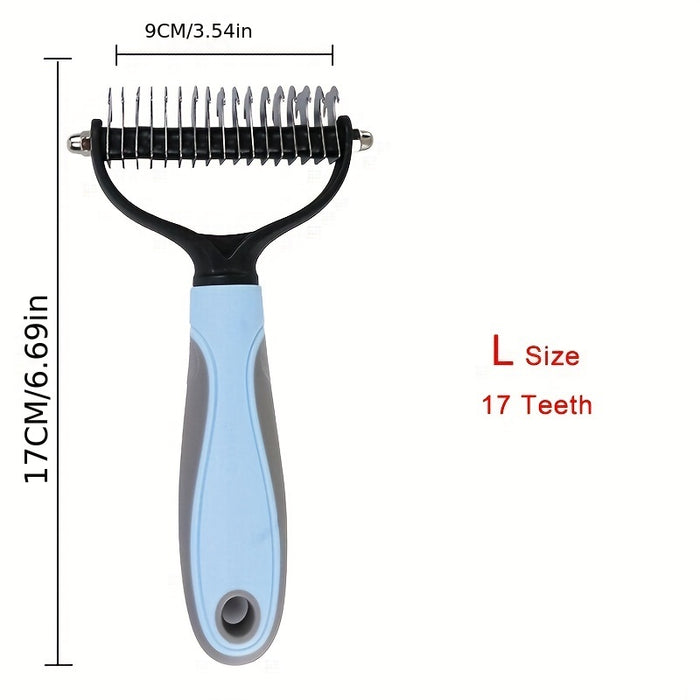 Double-Sided Pet Fur Knot Remover Comb for Dogs and Cats: Effective Shedding Tool for Removing Pet Hair