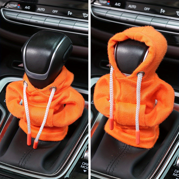 Large Universal Car Gear Shift Cover Hoodie, Fashionable Mini Hooded Sweatshirt for Auto Gear Stick Shifter Knob, Interior Accessories Decor