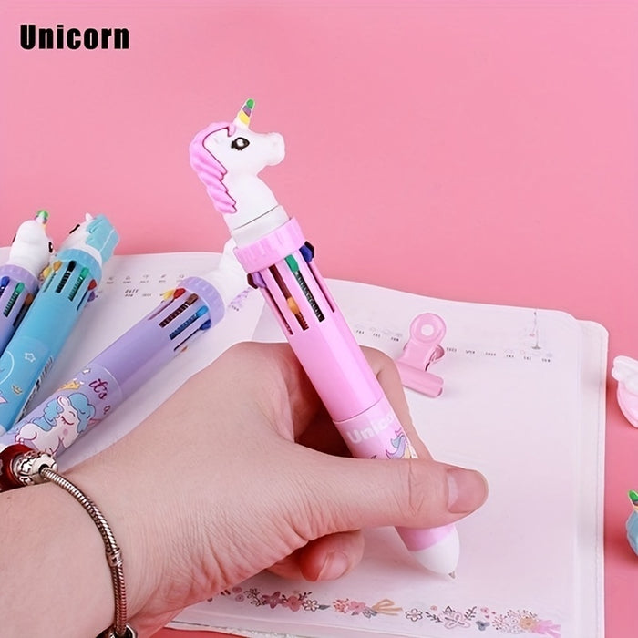 1pcs 10 Color Kawaii Ballpoint Pens, Cute Novelty Gel Pens for Students, Office Supplies, Halloween & Christmas Gifts