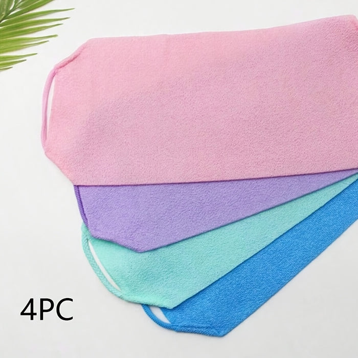 Fragrance-Free, Long-Handled Exfoliating Back Scrubber Towel - Strong Grip for Deep Clean & Dead Skin Removal - Bath Accessory