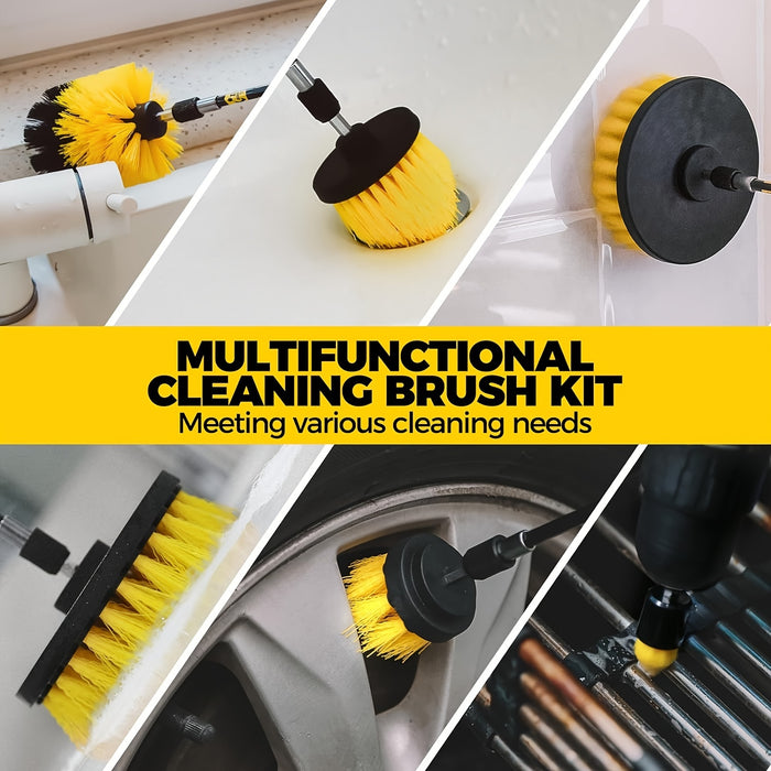 3/7/11/20/21/31pcs Drill Brush Attachment Set, Power Scrubber Wash Cleaning Brushes Tool Kit, All Purpose Drill Brush with Extension for Grout Floor, Tub Shower Tile, Bathroom, Kitchen Surface And Car