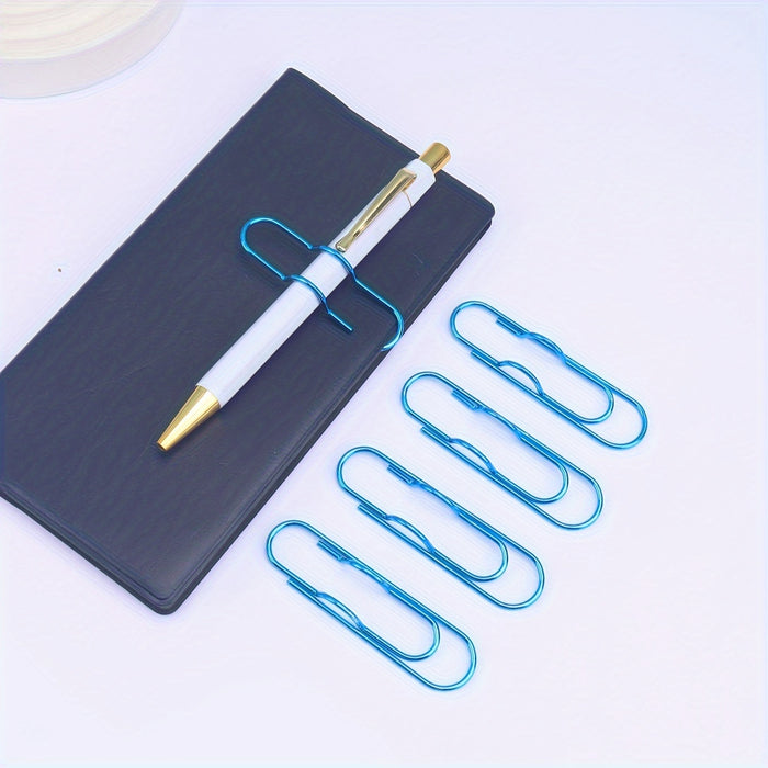1pc/5pcs Metal Love Creative Paperclip Style Pen Holder, Simple Portable Student Notebook Holder Accessories Round Ballpoint Pen Clip