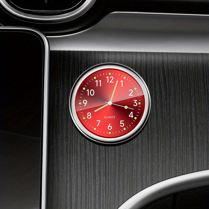 1pc Glow Decorative Clock Car Clock Mini Quartz Analog Car Dashboard Time Stick-On Clock Watch for Car Decoration Exclusive for high-end cars
