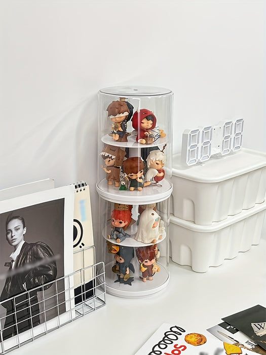 1pc Acrylic Rotating Display Case for Collectible Toys - Perfect for Action Figures & Building Block, Storage Organizer (Action Figure Not Included)