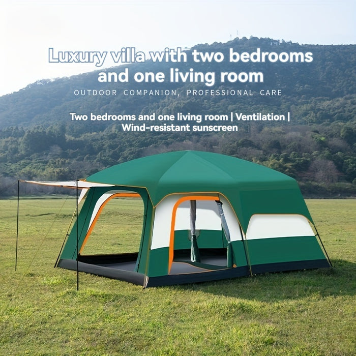 Versatile Large Outdoor Tent with Canopy & Mosquito Net - Waterproof, Fits 8-12 People, Perfect for Camping, Beach Trips & Gatherings - For Families & Groups - Ideal for Outdoor Adventures & Events - Great Gift for Camping En