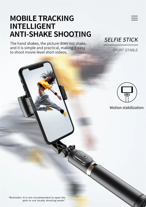 Roreta Gimbal Stabilizer Selfie Stick Foldable Wireless Tripod with Bluetooth
