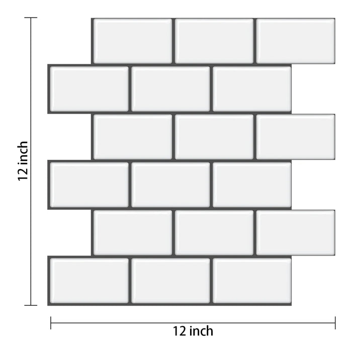 Subway Wall Stickers Peel and Stick 3d Brick Vinyl Wallpaper Bathroom Kitchen Backsplash Wall Decals 10 Sheets