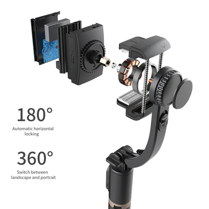 Roreta Gimbal Stabilizer Selfie Stick Foldable Wireless Tripod with Bluetooth