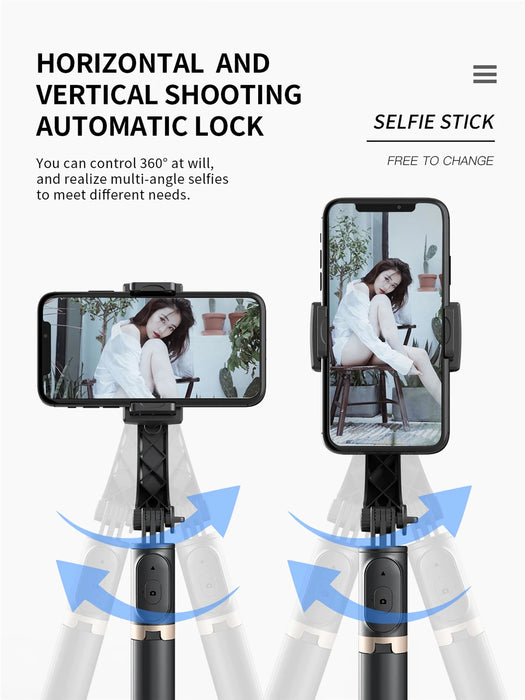 Roreta Gimbal Stabilizer Selfie Stick Foldable Wireless Tripod with Bluetooth