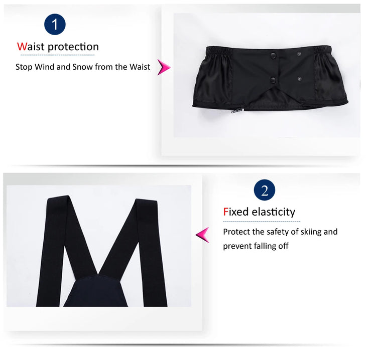 Unisex Suspenders Ski Pants Waterproof Warm and Breathable