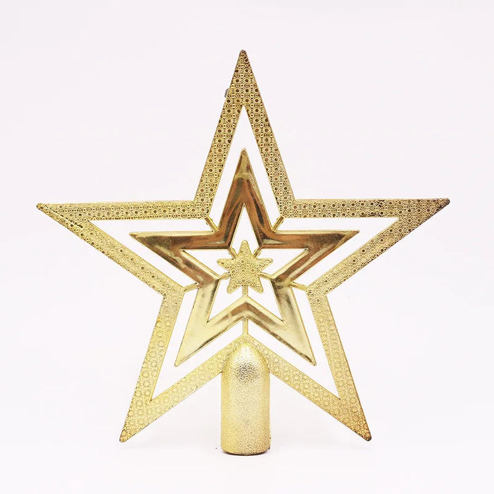 Christmas Tree Top Star Decorations, Shiny Gold Powder, Five-Pointed Star
