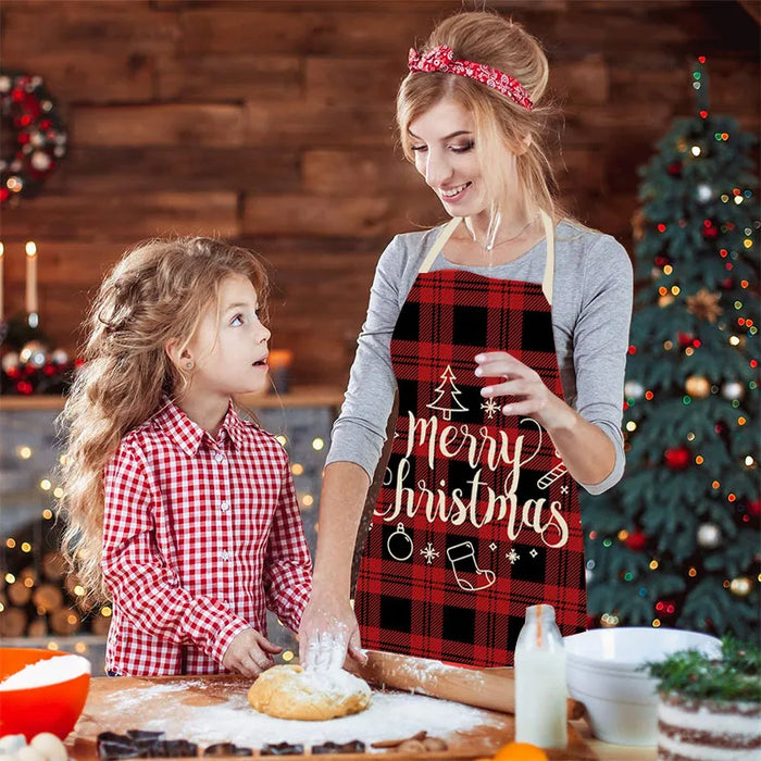Linen Merry Christmas Apron Christmas Decorations for Home Kitchen