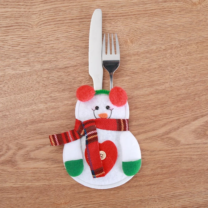 Christmas Knife And Fork Cover Christmas Sticker Hat