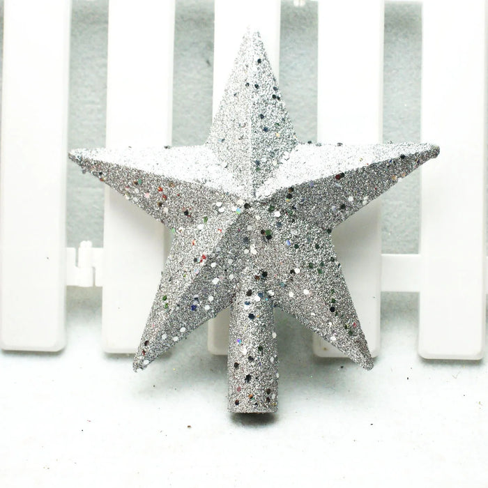 Christmas Tree Top Star Decorations, Shiny Gold Powder, Five-Pointed Star