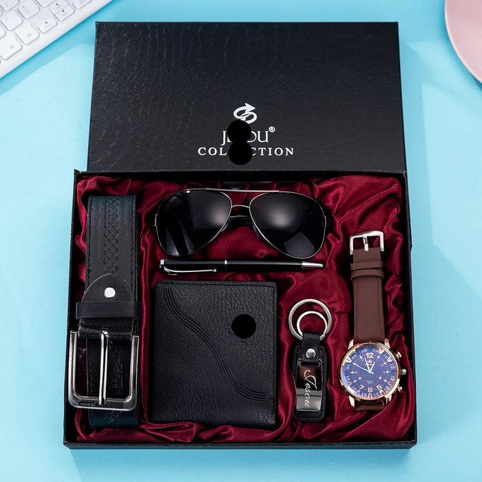 6Pcs/Set Fashion Mens Watches Set Gift Box Best Gifts Luxury for Men