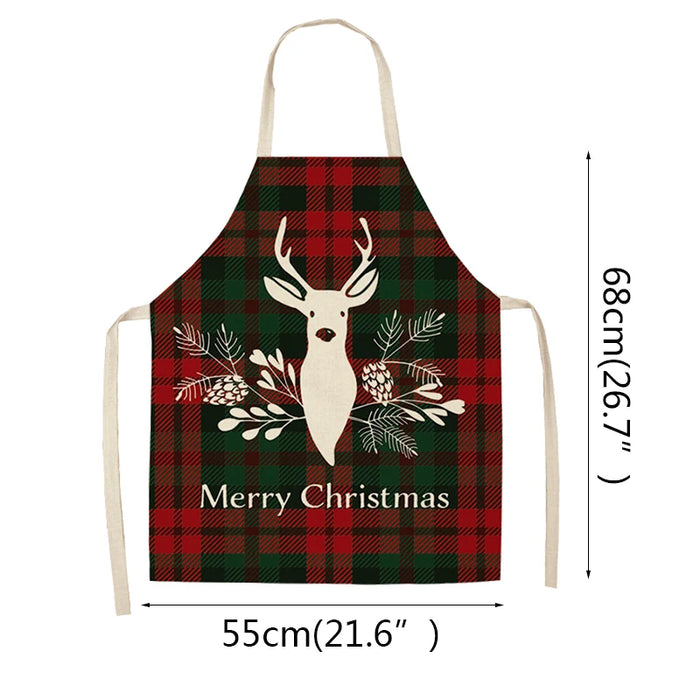 Linen Merry Christmas Apron Christmas Decorations for Home Kitchen