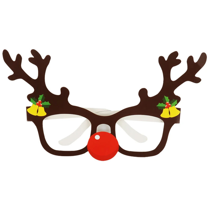 9pcs Santa Claus Xmas Tree Elk Paper Glasses Frame Christmas Glasses