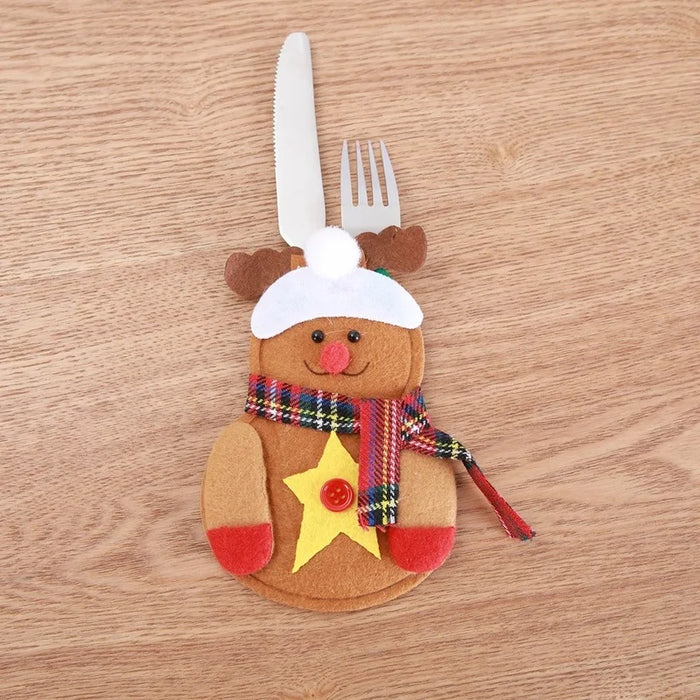 Christmas Knife And Fork Cover Christmas Sticker Hat