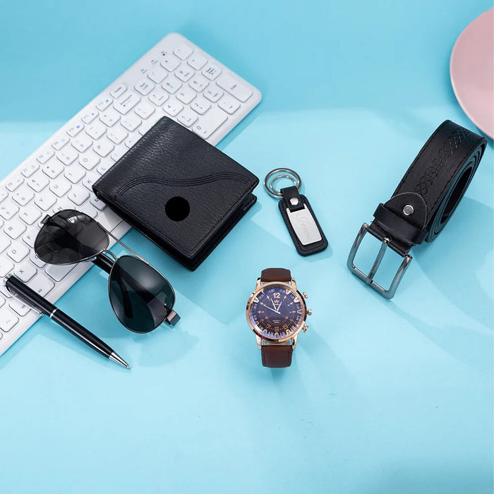 6Pcs/Set Fashion Mens Watches Set Gift Box Best Gifts Luxury for Men