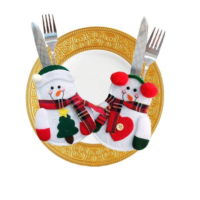 Christmas Knife And Fork Cover Christmas Sticker Hat