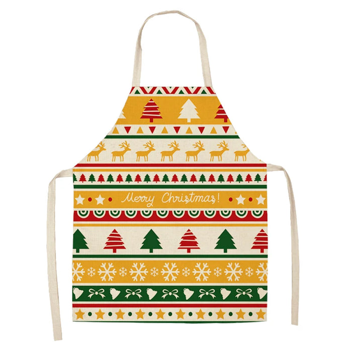 Linen Merry Christmas Apron Christmas Decorations for Home Kitchen