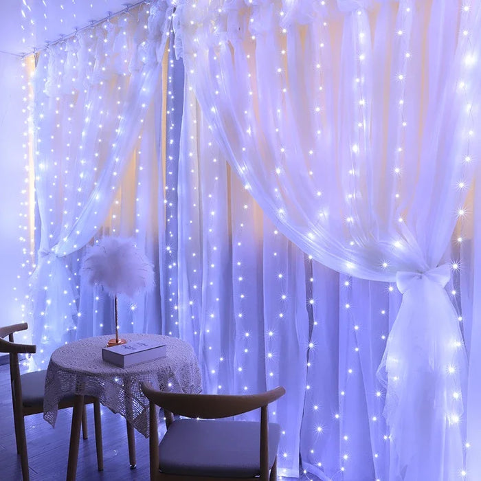 Christmas Lights Curtain Garland Decorations For Home