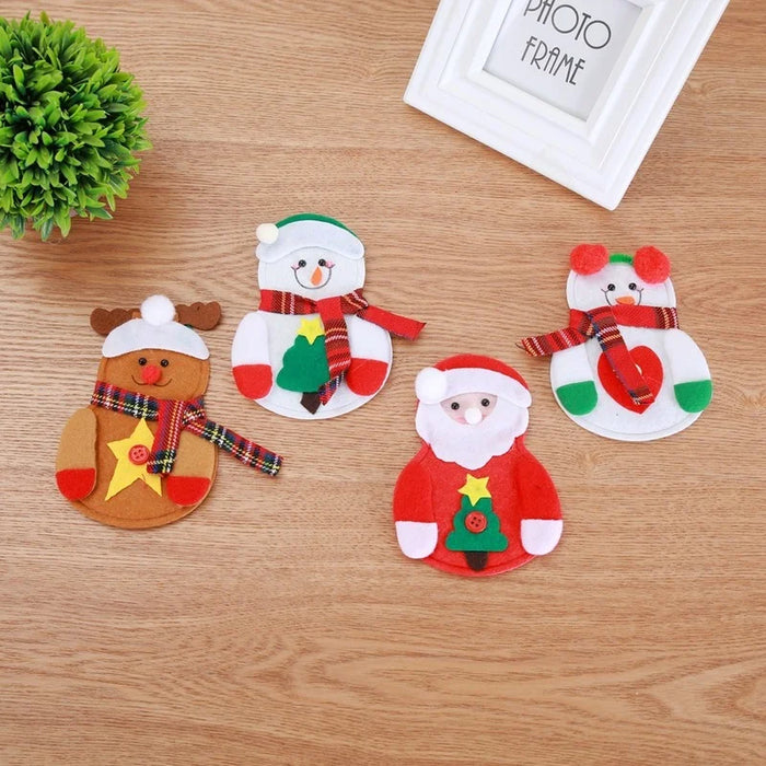 Christmas Knife And Fork Cover Christmas Sticker Hat