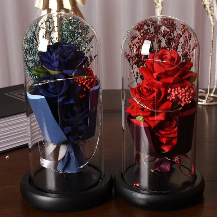 1pc Rose LED Eternal Flower Rose Artificial Flower Christmas Wedding Valentine's Day Birthday Gift Home Decor