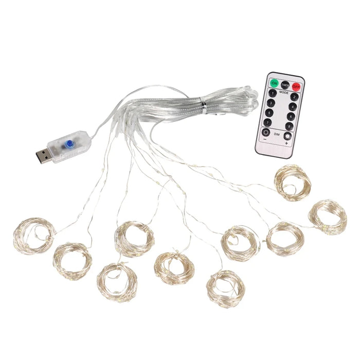 Christmas Lights Curtain Garland Decorations For Home