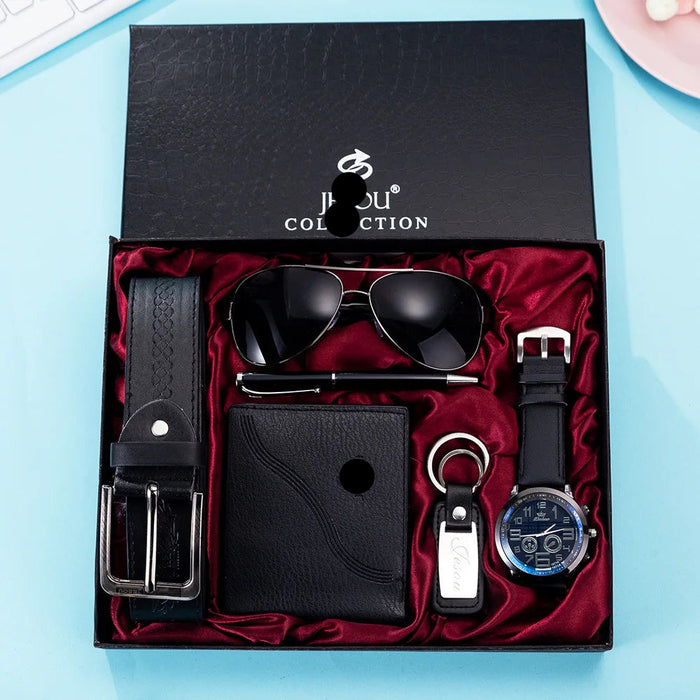 6Pcs/Set Fashion Mens Watches Set Gift Box Best Gifts Luxury for Men