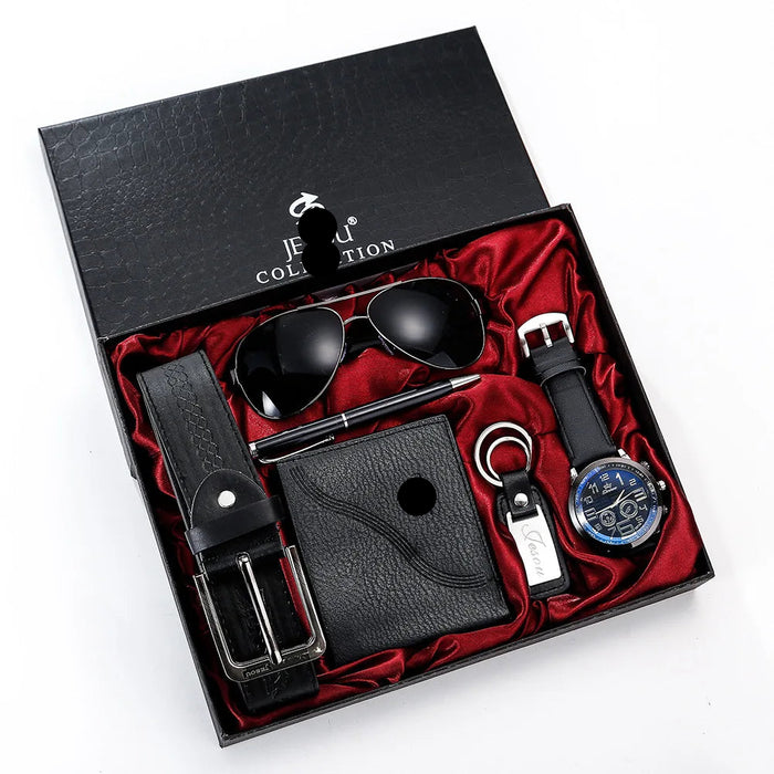 6Pcs/Set Fashion Mens Watches Set Gift Box Best Gifts Luxury for Men