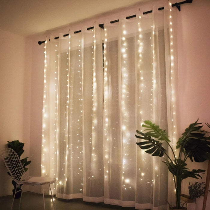 Christmas Lights Curtain Garland Decorations For Home