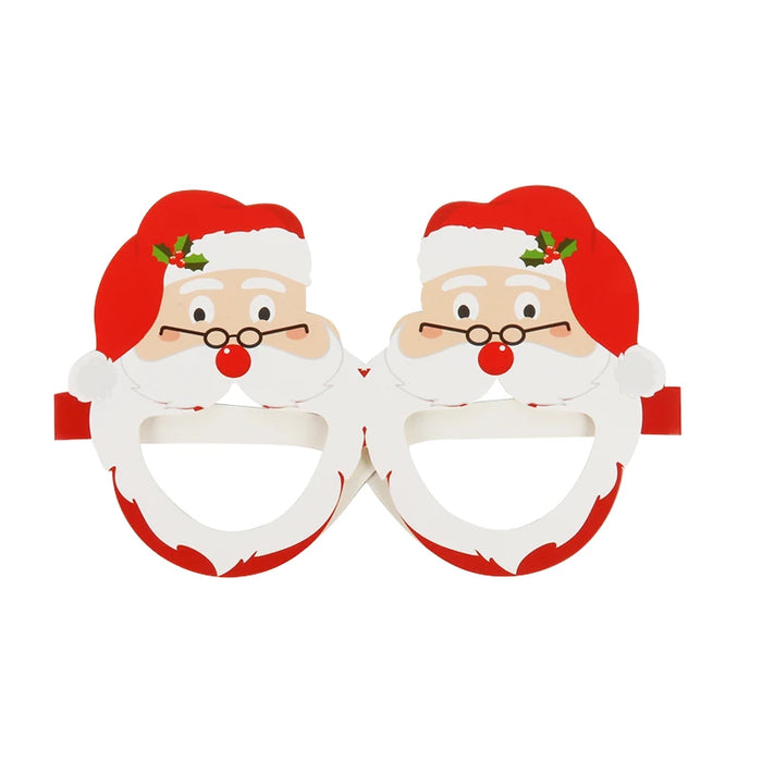 9pcs Santa Claus Xmas Tree Elk Paper Glasses Frame Christmas Glasses