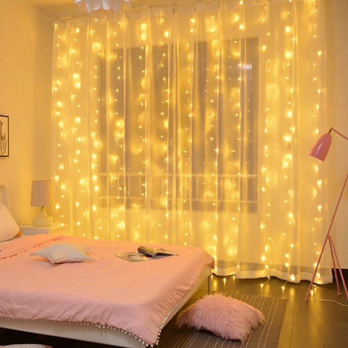 Christmas Lights Curtain Garland Decorations For Home