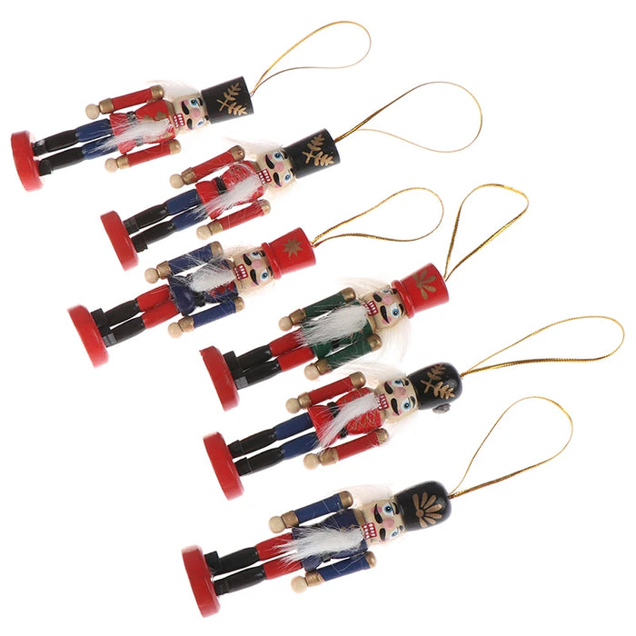 2020 Year 10cm Wooden Nutcracker Doll Soldier Puppet Christmas Kids Gifts New Year Christmas Tree Pendant Ornaments Decoration