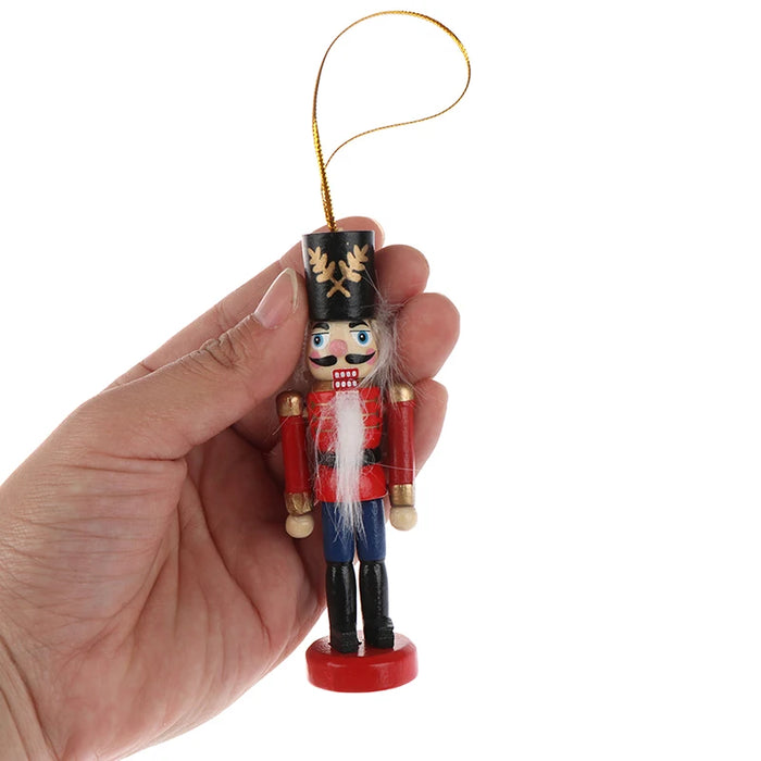 2020 Year 10cm Wooden Nutcracker Doll Soldier Puppet Christmas Kids Gifts New Year Christmas Tree Pendant Ornaments Decoration