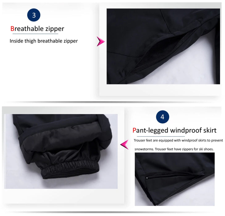 Unisex Suspenders Ski Pants Waterproof Warm and Breathable