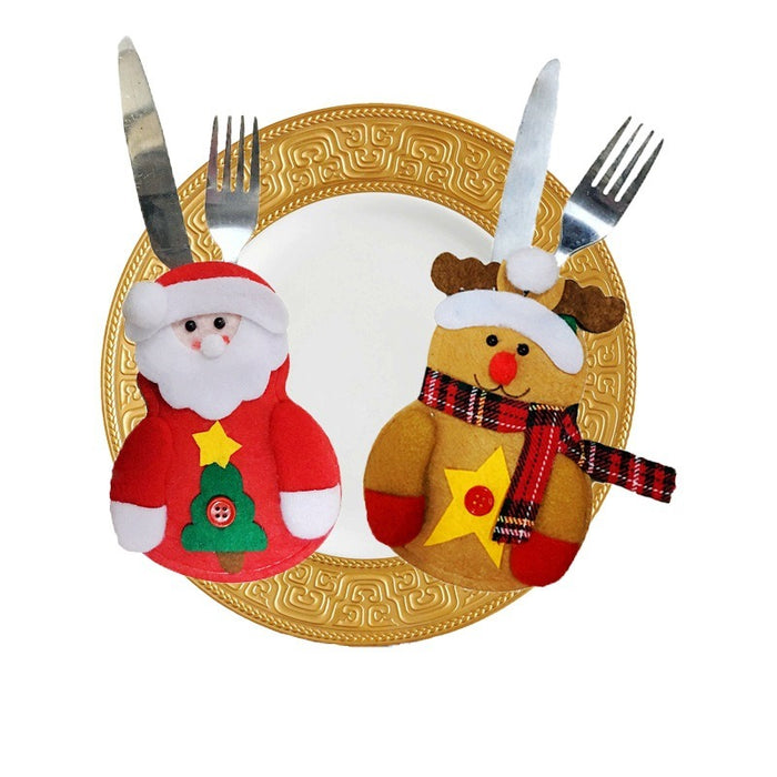 Christmas Knife And Fork Cover Christmas Sticker Hat