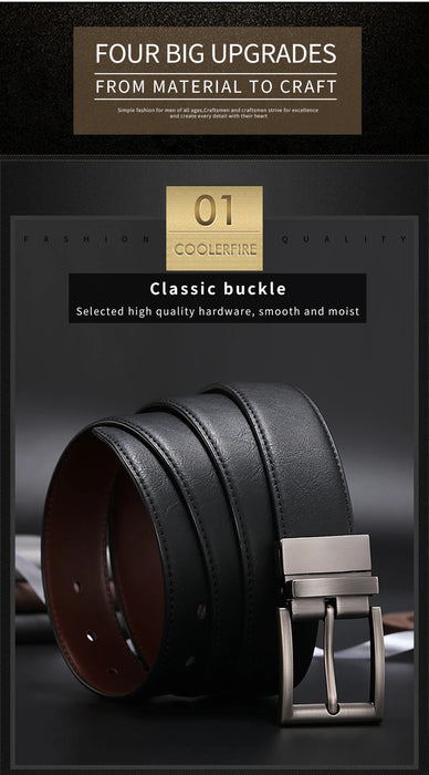 Men Reversible Casual High Quality Belt Man Genuine Leather Belt Male Strap Luxury Trouser Jeans Dress Belt For Men