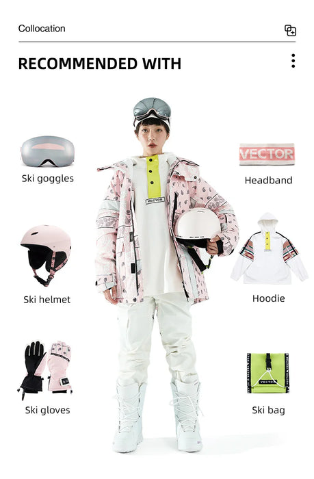 VECTOR Winter Ski Pants Women Waterproof Warm Snow Trousers