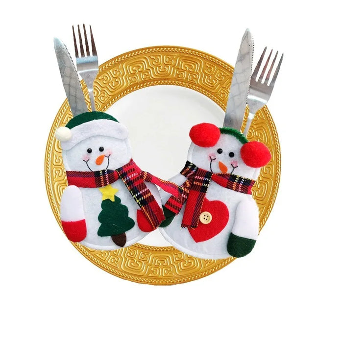 Christmas Knife And Fork Cover Christmas Sticker Hat